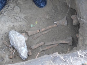 Скелет на 1 000 години откриха в центъра на Лом