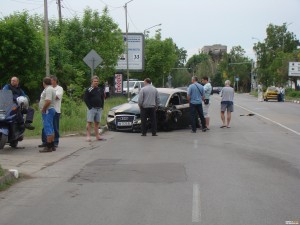 ПТП с няколко автомобила в района на казармата